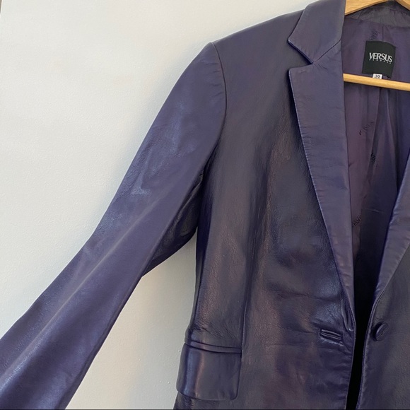 Vintage VERSUS VERSACE purple leather jacket - Picture 13 of 13